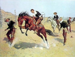 Turn him loose, Bill by Frederic Remington