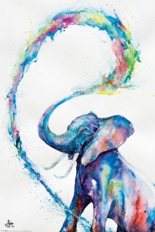 Watercolour Elephant by Marc Allante