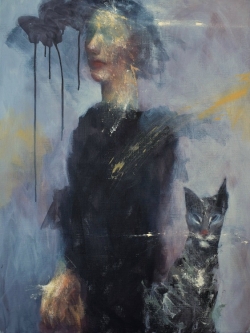 Woman & Cat by Viky Garden