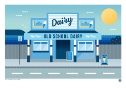 Old School Dairy Print by Greg Straight