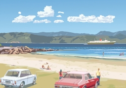 Scorching Bay with Inter-Island Ferry by Terry Moyle & Rosie Louise