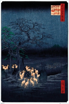 New Year’s Eve Fox Fires at the Changing Tree by Hiroshige