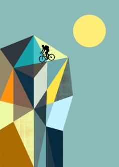 Mountain Biker Art Print by Ellen Giggenbach