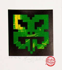 8 Bit Tiki  Print (Green) by Weston Frizzell