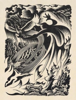 Print of Maui and Mahuika by E. Mervyn Taylor