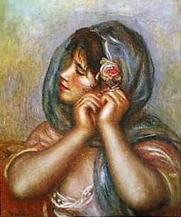 Girl Arranging Earring by Pierre Auguste Renoir