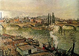 Stone Bridge,  Rouen by Camille Pissarro