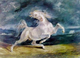 Horse in a Storm by Eugene Delacroix