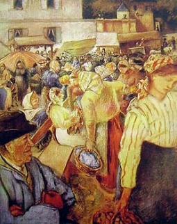 Village Market by Camille Pissarro
