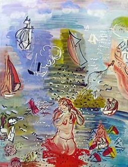 Mermaid and Sail Boats by Raoul Dufy