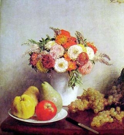Still Life with Flowers & Fruits by Henri Fantin-Latour