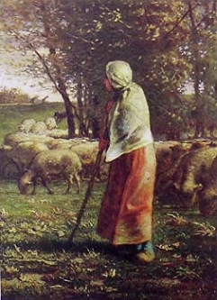 Little Shepherdess by Jean Millet