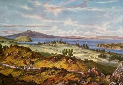 Print of Auckland Harbour in 1877 by CD Barraud