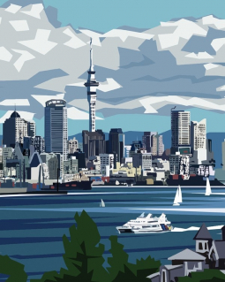 Auckland City Canvas Print (Large) by Ira Mitchell