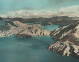 Handcoloured Photograph of the Marlborough Sounds by Whites Aviation