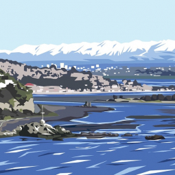 Christchurch City from Cave Rock Canvas Print by Ira Mitchell