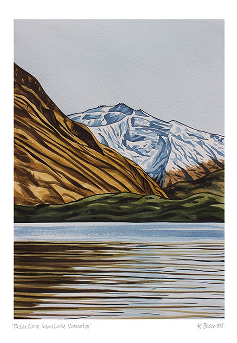 Treble Cone from Lake Wanaka | Print by Kate Boswell for sale