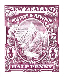 Mt Cook Half Penny 1898 Pictorial stamp