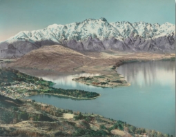 Handcoloured Photograph of Queenstown from the Air