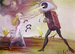 Burning Giraffes and Telephones by Salvador Dali
