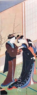 Woman & Maid by Katsukawa Shunsho