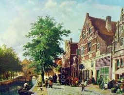 Town of Enkhuizen by Cornelis Springer