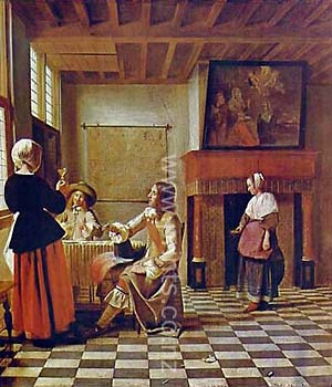 Interior With People By Pieter De Hooch: New Zealand Fine Prints