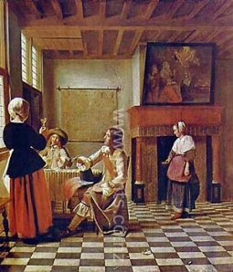 Interior with People by Pieter de Hooch