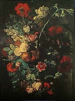 Vase of Flowers on Socle by Jan Van Huysum