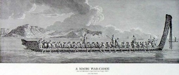 Maori War Canoe by Sydney Parkinson