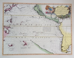 Map of the South Pacific 1696 by Vincenzo Coronelli