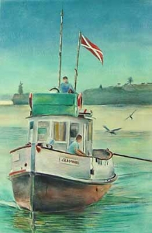 Boat at the Wharf by Stanley Palmer