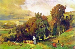 Hillside in Etretat by George Inness