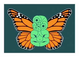 Tiki with Monarch Butterfly Wings by Brad Novak