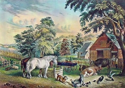 Farm Scene by  Currier & Ives