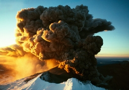 Sunset eruption, Mt Ruapehu by Craig Potton