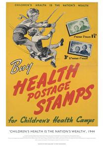 Vintage NZ Health Stamp Poster
