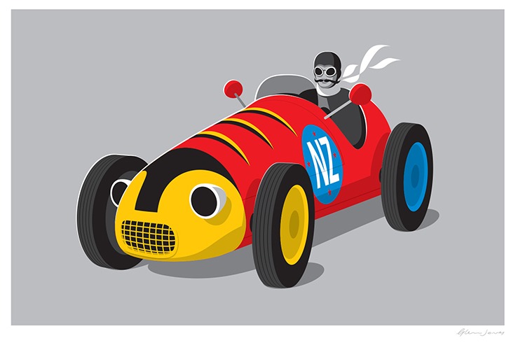 Glenn Jones “Retro Racer” Print for Sale