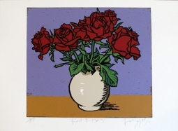 Red roses print by Dick Frizzell