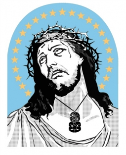 Jesus with Tiki & Crown of Stars by Brad Novak