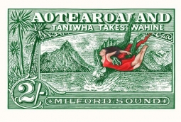 Taniwha takes Wahine signed print by Lester Hall