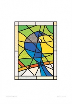 Stained Glass Tui by Glenn Jones