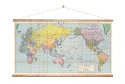 Vintage World Wall Map Canvas Print