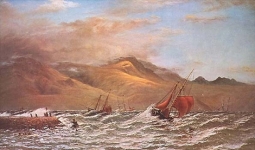 Schooner Running for the Tide by John Gibb