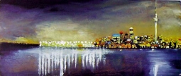 Auckland Nightime Painting by Roger Morris