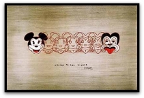 Mickey to Tiki by Dick Frizzell Framed Print
