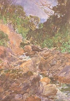 Painting of an Alpine Stream, Otira by Alfred Walsh