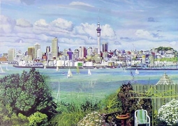 Auckland From Northcote Pt (lge) by Marianne Muggeridge